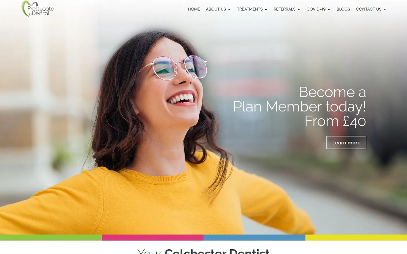 Pretty Gate Dental practice website homepage